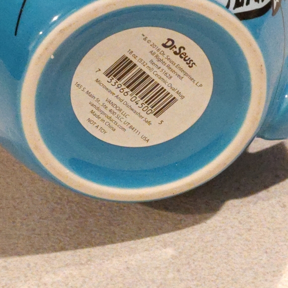 Product is a ceramic beverage coffee mug featuring iconic Dr. Seuss character - Picture 3 of 6